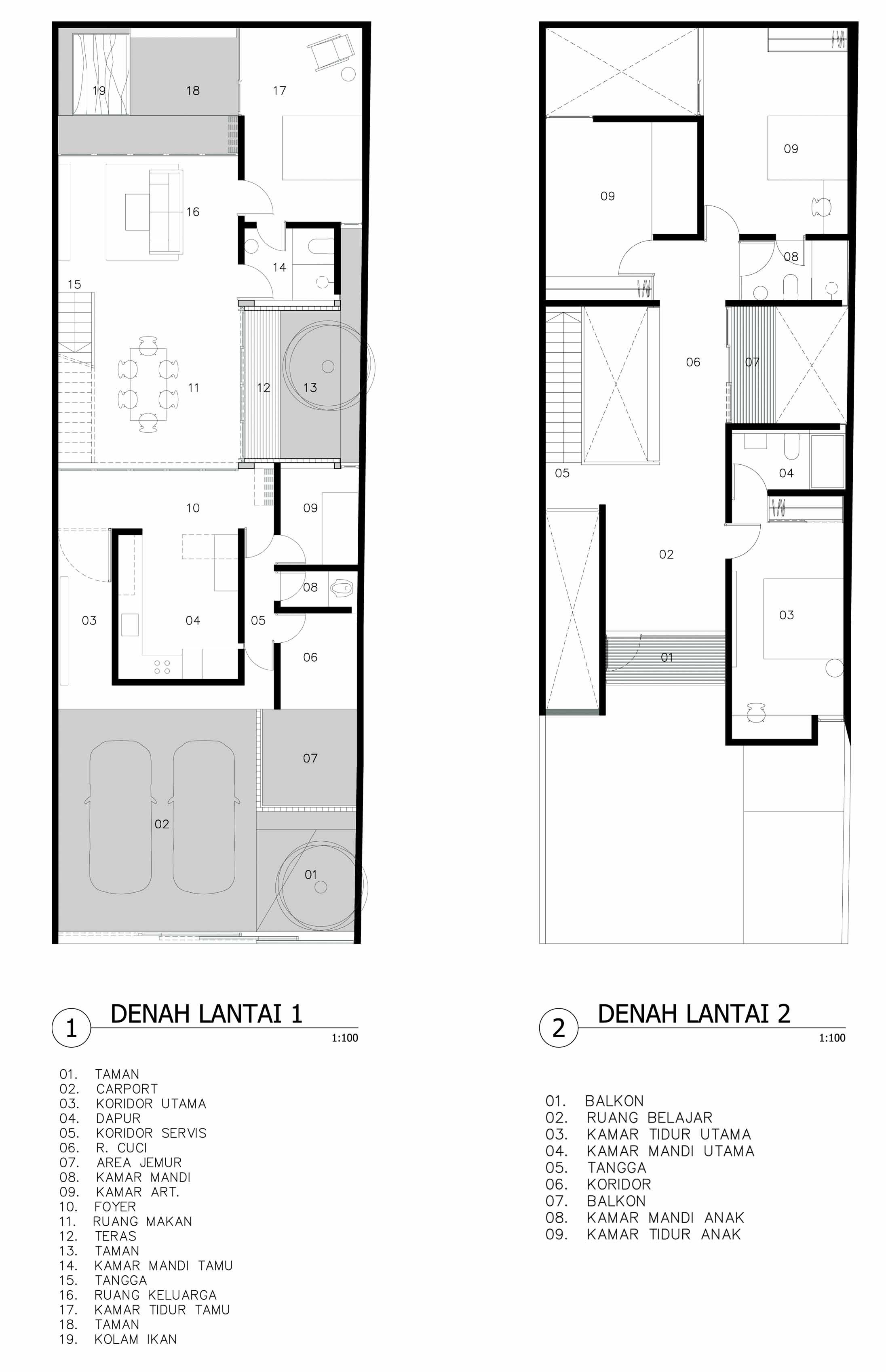 Gambar Denah Rumah  3 X 10 Meter  Rumahmen